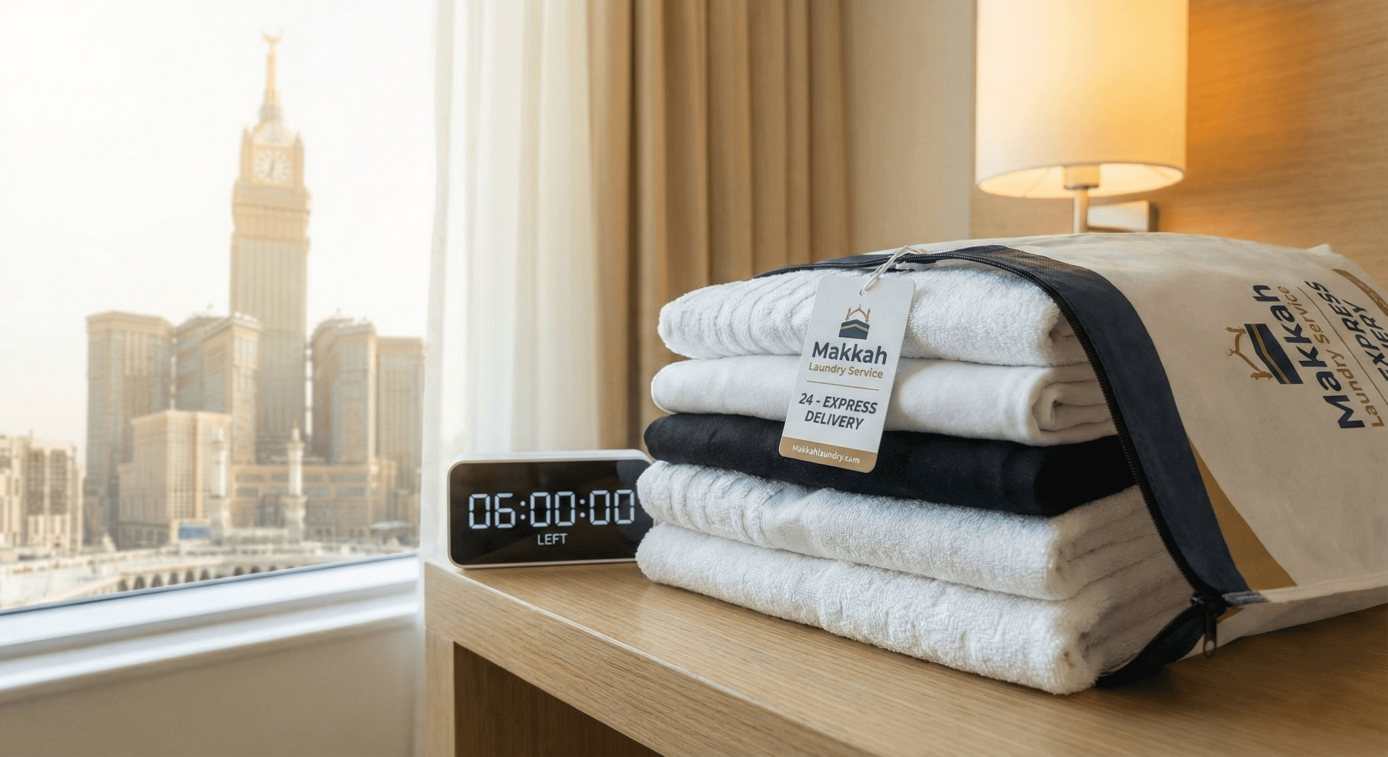 Standard Laundry - Complete wash, dry and fold service for everyday clothes. Perfect for pilgrims and travelers staying in Makkah hotels.